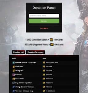 auto donate panel for l2jserver by athena project